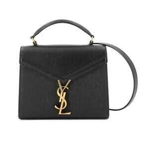 SAINT LAURENT Cassandra Top handle Mini Hand Shoulder Bag Black 90280363